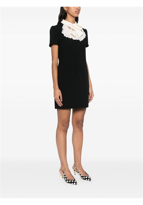 Black jabot-collar crepe mini dress Alessandra rich - women ALESSANDRA RICH | FABX4005F23350900